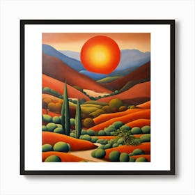 'Sunset In The Desert' Art Print