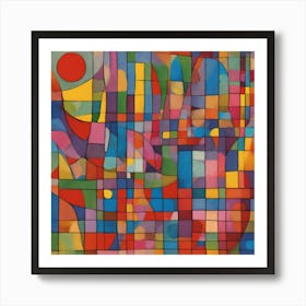 Abstract Painting In the Style Of Paul Klee 4 Art Print