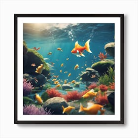Goldfish In The Sea Art Print