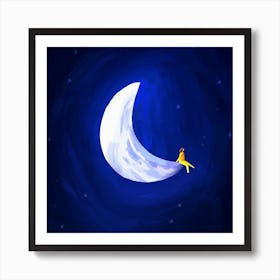 Person On The Moon Art Print