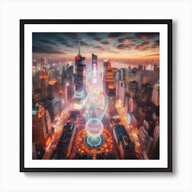 New York City At Night 2 Art Print