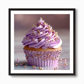 Cupcake With Gold Sprinkles 1 Art Print