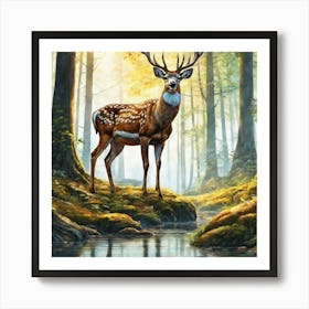 Deer In The Forest 137 Art Print