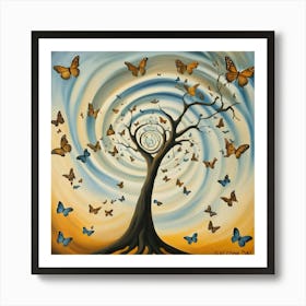 Butterfly Tree Art Print