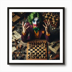 Joker Playing Chess 4 Art Print