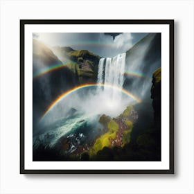 Rainbow Waterfall Art Print