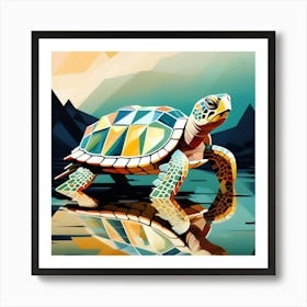 Abstract modernist Turtle 3 Art Print