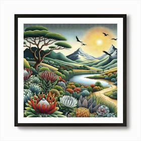 African Landscape Art Print