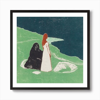 Two Women On The Shore, Edvard Munch Square Art Print