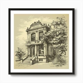 Sketch Of A Building Art Print