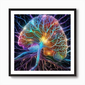 3d Brain Image Art Print