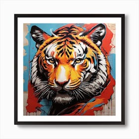 Pop Art graffiti Tiger Art Print