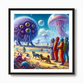 Aliens In Space Art Print