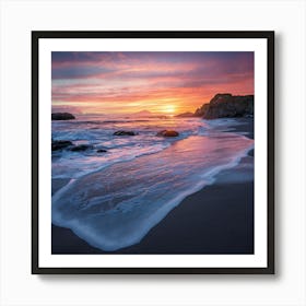 Sunset At The Beach 42 Art Print
