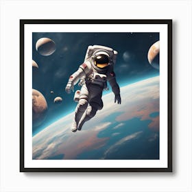 Astronaut In Space 4 Art Print