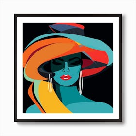 Woman In A Hat 37 Art Print