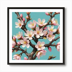 Blossoming Cherry Tree art print 4 Art Print