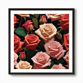 Wallpaper Roses 1 Art Print