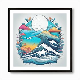 Ocean Waves And Clouds Art Print