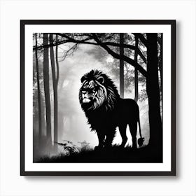 Lion In The Forest 13 Art Print