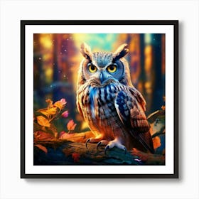 Firefly Magical Owl Perched In Dreamlike Tranquil Setting 49824 (2) Art Print