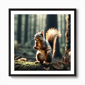 Squirrel In The Forest 240 Art Print