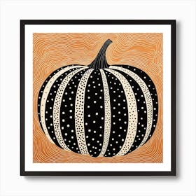 Yayoi Kusama Inspired Pumpkin Black And Orange 9 Art Print