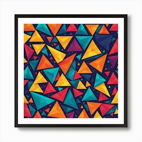 Geometric Triangles Seamless Pattern Art Print