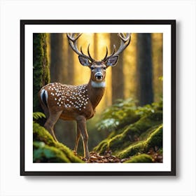 Deer In The Forest 86 Art Print
