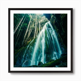 Waterfall In The Forest 6 Art Print