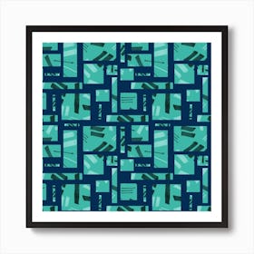 Green On Dk Blue Markings Art Print