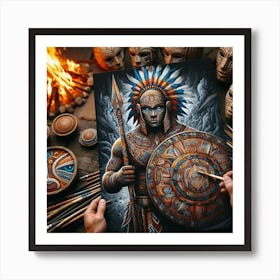 Aztec Warrior 1 Art Print