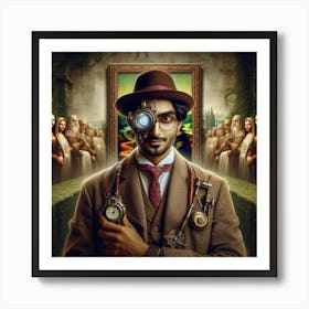 Man With A Clock Art Print