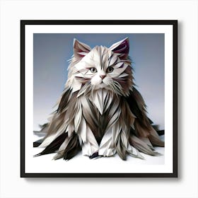 Majestic Origami Cat Art Print