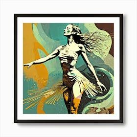 Abstract Ballerina Depicted In Motion Art Print