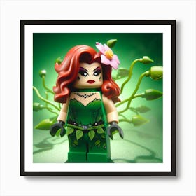 Poison Ivy from Batman in Lego style 1 Art Print