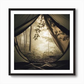 Tent In The Woods Art Print