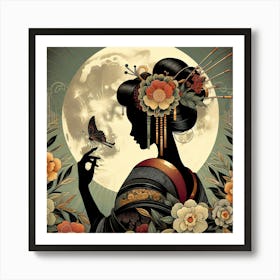 Creative Geisha Illustration 60 Art Print