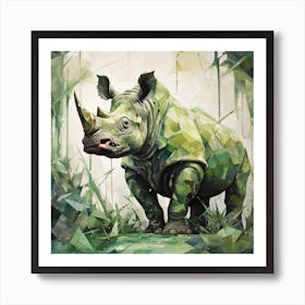 Rhino In The Jungle Póster