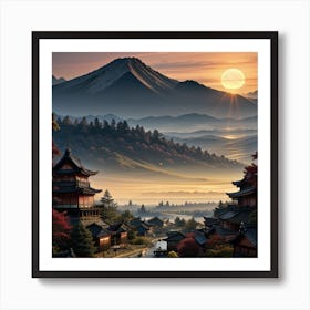 Sunrise In Japan Art Print