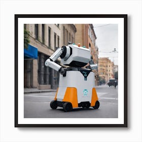 Robot On The Street 57 Art Print