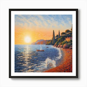 Sunset On The Beach Art Print