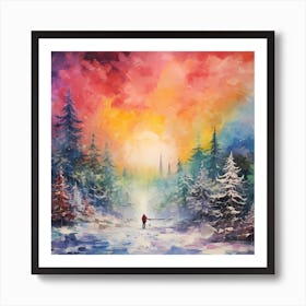 Watercolour Whispers of Winter Art Print