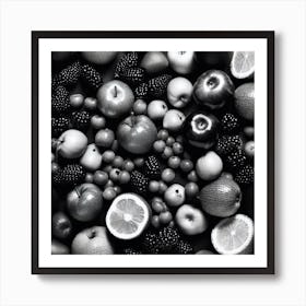 Black And White Fruit 1 Art Print