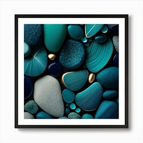 Blue Pebbles Art Print