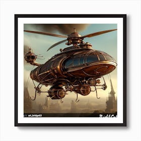 Steampunk Helicopter Art Print