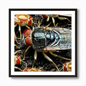 Flies Insects Pest Wings Buzzing Annoying Swarming Houseflies Mosquitoes Fruitflies Maggot (6) Art Print