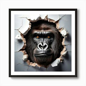 Firefly Intense Gorilla Face Emerging From Ripped Paper 66470 (2) Poster