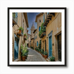 Narrow Street In The Old Town Art Print