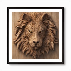 29037 Wooden Sculpture Of A Majestic Animal, With Intric Xl 1024 V1 0 Art Print